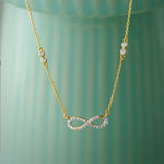 Infinity Station Necklace, 14K Gold Vermeil, 1/4 ct Lab Grown Diamond-5