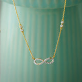 Infinity Station Necklace, 14K Gold Vermeil, 1/4 ct Lab Grown Diamond-5