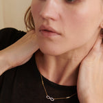 Infinity Station Necklace, 14K Gold Vermeil, 1/4 ct Lab Grown Diamond-4