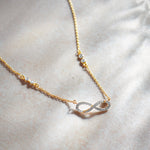 Infinity Station Necklace, 14K Gold Vermeil, 1/4 ct Lab Grown Diamond-6