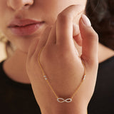 Infinity Station Necklace, 14K Gold Vermeil, 1/4 ct Lab Grown Diamond-2