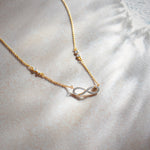 Infinity Station Necklace, 14K Gold Vermeil, 1/4 ct Lab Grown Diamond-1