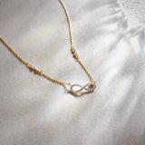Infinity Station Necklace, 14K Gold Vermeil, 1/4 ct Lab Grown Diamond-1