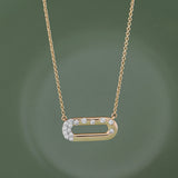 Bubbles Paperclip Necklace, 14K Solid Gold, 1/5 ct Lab Grown Diamond-5