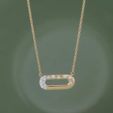 Bubbles Paperclip Necklace, 14K Solid Gold, 1/5 ct Lab Grown Diamond-5