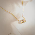 Bubbles Paperclip Necklace, 14K Solid Gold, 1/5 ct Lab Grown Diamond-6