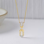 Bubbles Link Necklace, 14K Solid Gold, 1/4 ct Lab Grown Diamond-6