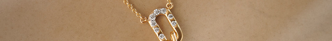 Bubbles Link Necklace, 14K Solid Gold, 1/4 ct Lab Grown Diamond-1
