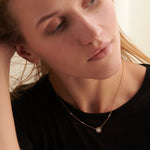 Textured Cluster Diamond Necklace, 14K Gold Vermeil, 1/4 ct Lab Grown Diamond-2