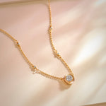 Textured Cluster Diamond Necklace, 14K Gold Vermeil, 1/4 ct Lab Grown Diamond-6