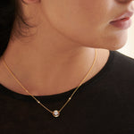 Textured Cluster Diamond Necklace, 14K Solid Gold, 1/4 ct Lab Grown Diamond-4