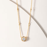 Textured Cluster Diamond Necklace, 14K Solid Gold, 1/4 ct Lab Grown Diamond-5