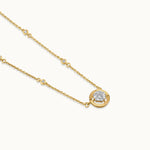 Textured Cluster Diamond Necklace, 14K Solid Gold, 1/4 ct Lab Grown Diamond-3