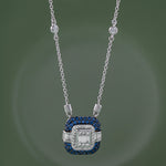 Deco Station Necklace, Sterling Silver, 1/2 ct Lab Grown Diamond-5