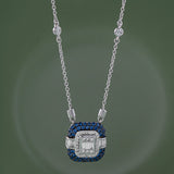 Deco Station Necklace, Sterling Silver, 1/2 ct Lab Grown Diamond-5