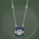 Deco Station Necklace, 14K Solid Gold, 1/2 ct Lab Grown Diamond-5