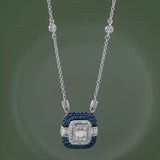 Deco Station Necklace, Sterling Silver, 1/2 ct Lab Grown Diamond-5