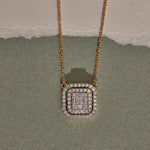 Octa Halo Diamond Necklace, 14K Solid Gold, 5/8 ct Lab Grown Diamond-6