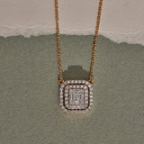 Octa Halo Diamond Necklace, 14K Solid Gold, 5/8 ct Lab Grown Diamond-6