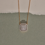 Octa Halo Diamond Necklace, 14K Solid Gold, 5/8 ct Lab Grown Diamond-1