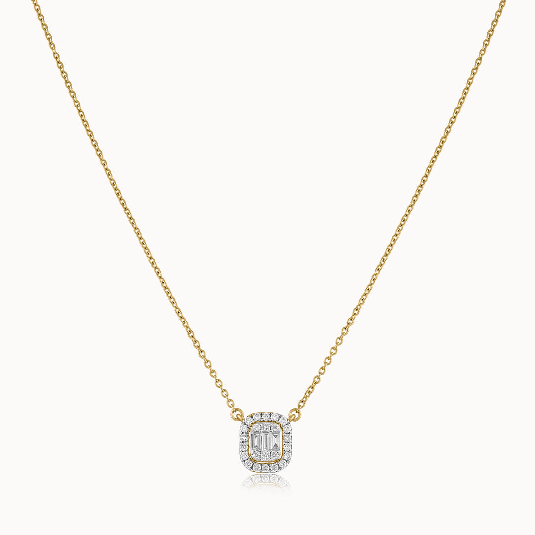 Emerald Cluster Diamond Necklace, 14K Solid Gold, 3/8 ct Lab Grown Diamond-3