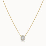 Emerald Cluster Diamond Necklace, 14K Solid Gold, 3/8 ct Lab Grown Diamond-3