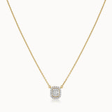 Emerald Cluster Diamond Necklace, 14K Solid Gold, 3/8 ct Lab Grown Diamond-3