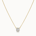 Emerald Cluster Diamond Necklace, 14K Gold Vermeil, 3/8 ct Lab Grown Diamond-3