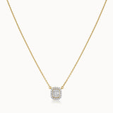 Emerald Cluster Diamond Necklace, 14K Gold Vermeil, 3/8 ct Lab Grown Diamond-3