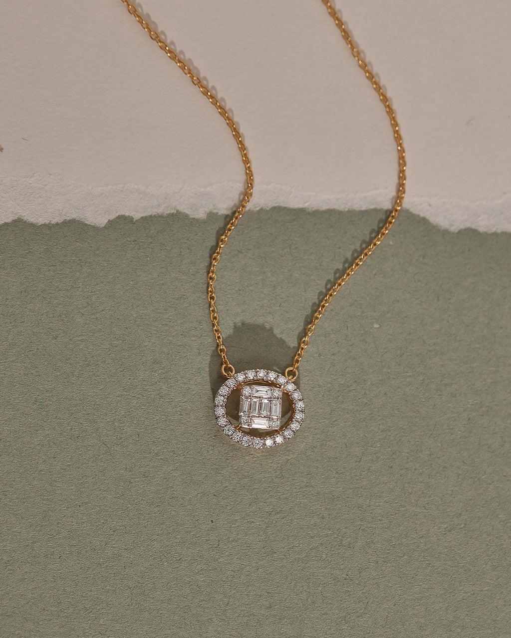 Oval Cluster Diamond Necklace, 14K Gold Vermeil, 3/8 ct Lab Grown Diamond-6