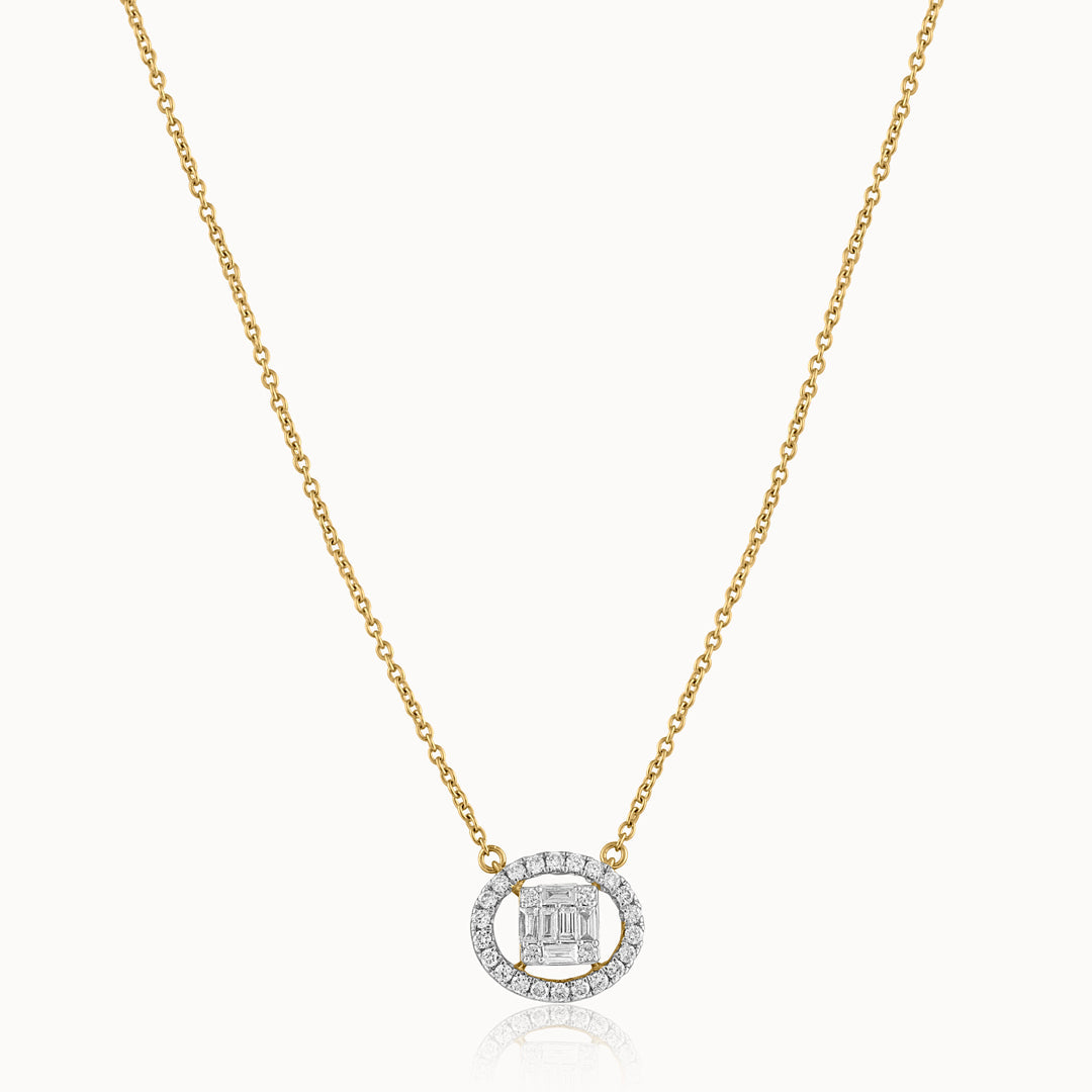 Oval Cluster Diamond Necklace, 14K Gold Vermeil, 3/8 ct Lab Grown Diamond-3
