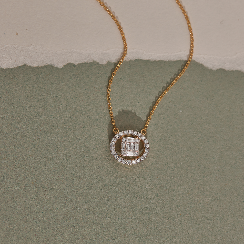 Oval Cluster Diamond Necklace, 14K Gold Vermeil, 3/8 ct Lab Grown Diamond-1