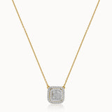 Baguette Cluster Diamond Necklace