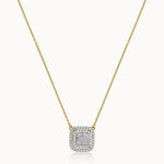 Octa Halo Diamond Necklace, 14K Solid Gold, 5/8 ct Lab Grown Diamond-3