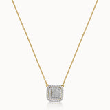 Octa Halo Diamond Necklace, 14K Solid Gold, 5/8 ct Lab Grown Diamond-3