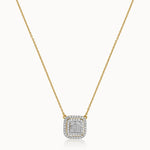Octa Halo Diamond Necklace, 14K Gold Vermeil, 5/8 ct Lab Grown Diamond-3