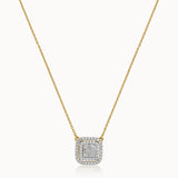 Octa Halo Diamond Necklace, 14K Gold Vermeil, 5/8 ct Lab Grown Diamond-3