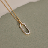 Pave Diamond Paperclip Necklace