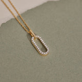 Pave Diamond Paperclip Necklace