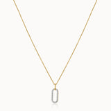 Pave Diamond Paperclip Necklace