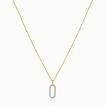 Pave Diamond Paperclip Necklace, 14K Gold Vermeil, 1/5 ct Lab Grown Diamond-3