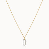 Pave Diamond Paperclip Necklace, 14K Gold Vermeil, 1/5 ct Lab Grown Diamond-3