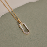 Pave Diamond Paperclip Necklace, 14K Solid Gold, 1/5 ct Lab Grown Diamond-1