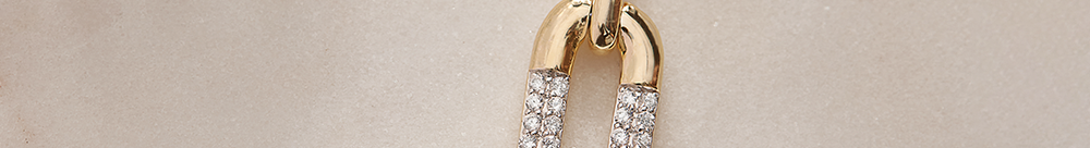 Diamond Dipped Paperclip Drop Necklace, 14K Solid Gold, 1/3 ct Lab Grown Diamond-1