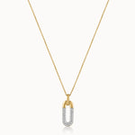 Diamond Dipped Paperclip Drop Necklace, 14K Gold Vermeil, 1/3 ct Lab Grown Diamond-3