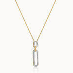 Interlinked Paperclip Diamond Necklace, 14K Solid Gold, 1/3 ct Lab Grown Diamond-3