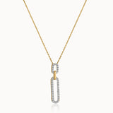 Interlinked Paperclip Diamond Necklace, 14K Solid Gold, 1/3 ct Lab Grown Diamond-3