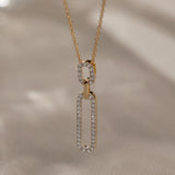 Interlinked Paperclip Diamond Necklace, 14K Gold Vermeil, 1/3 ct Lab Grown Diamond-6