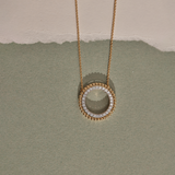 Beaded Halo Diamond Necklace