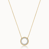 Beaded Halo Diamond Necklace, 14K Solid Gold, 1/3 ct Lab Grown Diamond-3